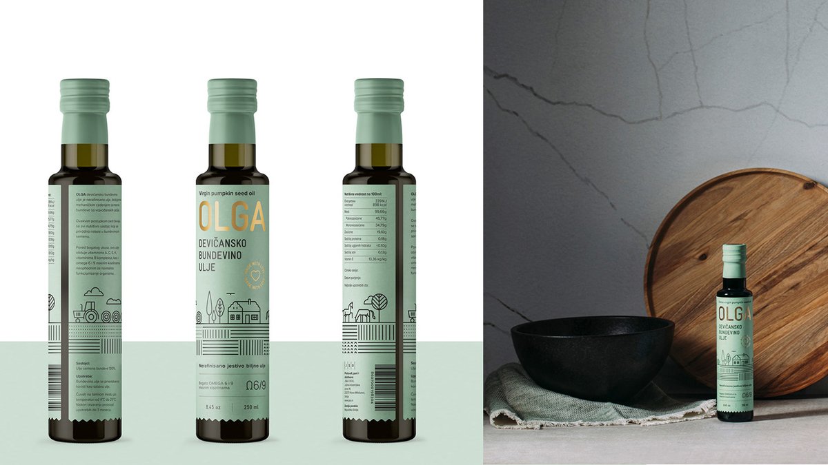 （餐飲）OLGA南瓜籽油品牌包裝vi設計欣賞，vi設計，包裝vi設計，餐飲品牌vi設計，餐飲vi設計，品牌包裝vi設計，品牌vi設計，vi品牌策劃，深圳vi設計，左右格局
